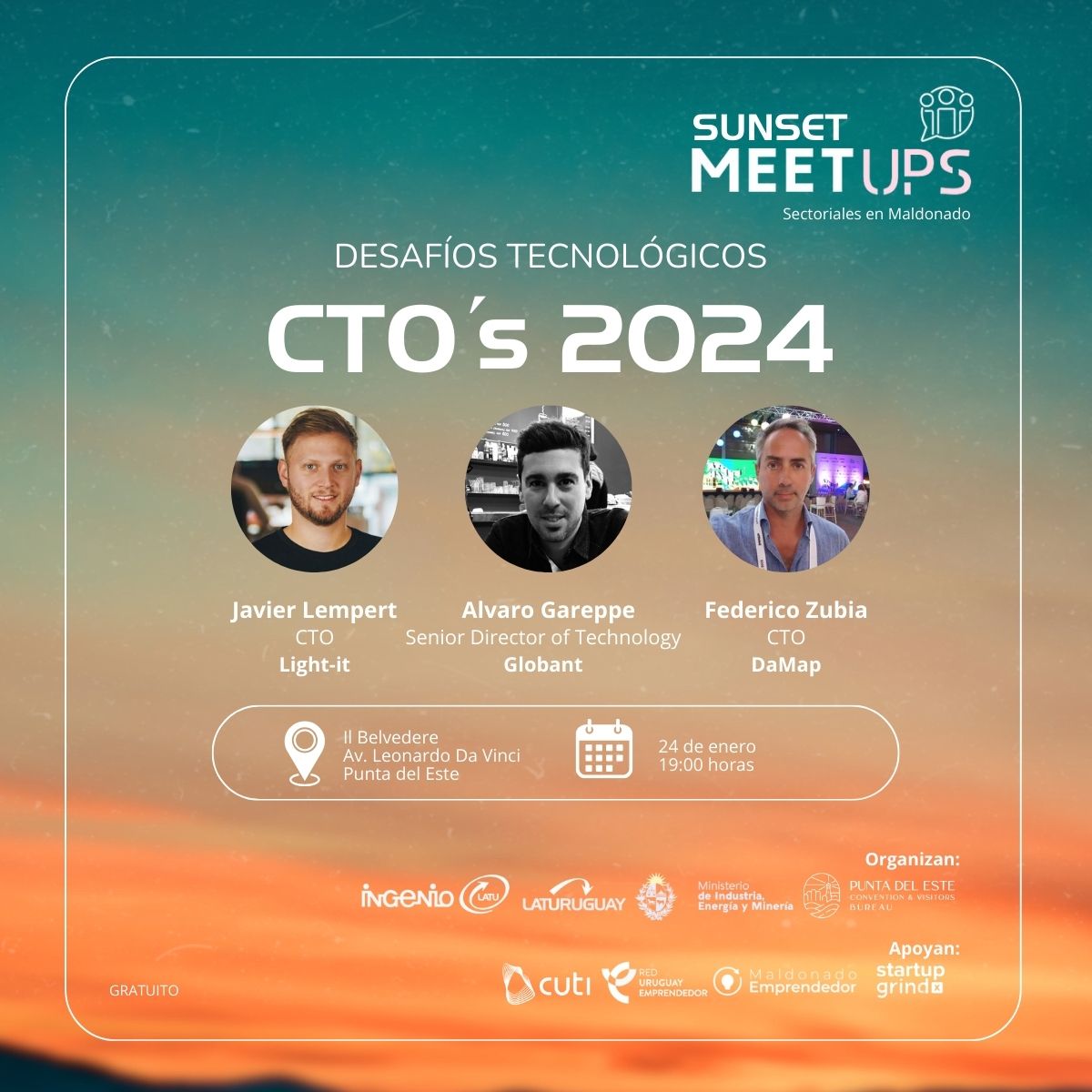 🌅 Sunset Meetup Desafíos Tecnológicos 2024 para los CTO’s
